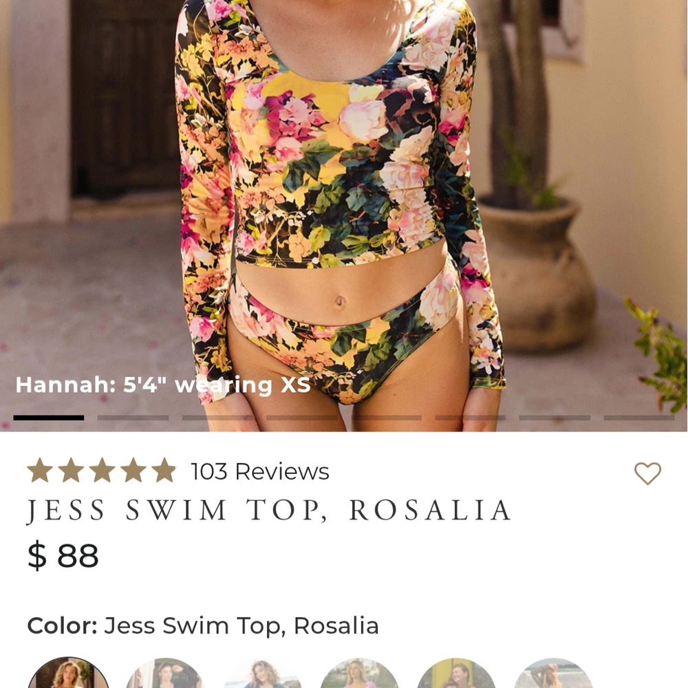 Albion Rosalia Floral Bikini Set Jess Swim Top, Almost Cheeky Bottoms